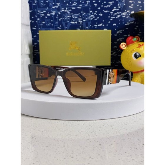 Burberry Brown Square Sunglasses with TB Logo Temples
